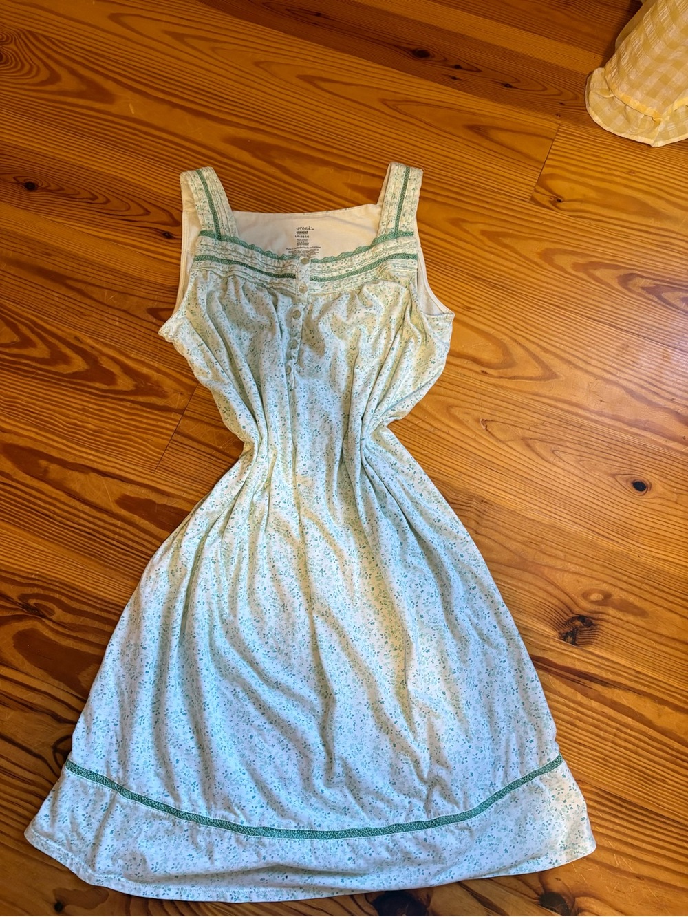 Cottage  Floral sundress with Green Trim -